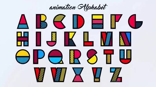 彩色动画字母表标题AE模板