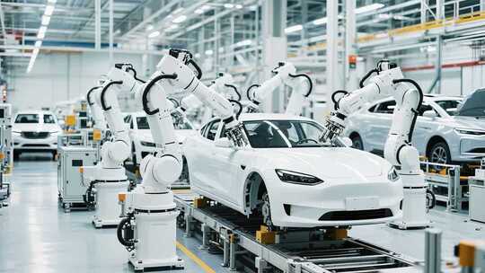 汽车工厂机器人自动化生产线
