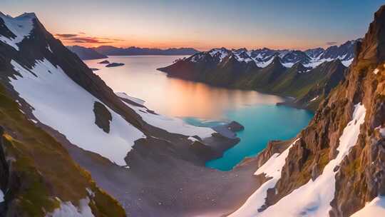 雪山湖泊壮丽自然景观