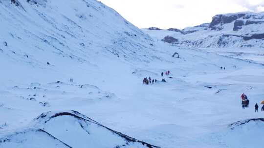冰岛冬季冰川景观导览2视频素材模板下载