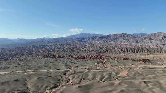 航拍甘肃张掖七彩丹霞5A景区