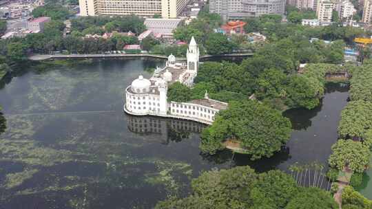 流花湖公园航拍原素材