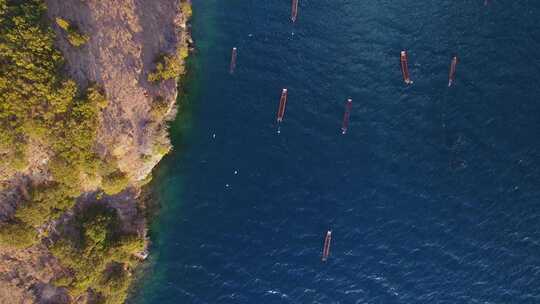 4K唯美大气云南泸沽湖航拍泸沽湖日出晨雾