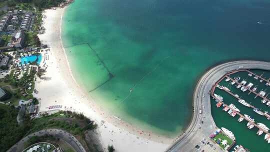 4K航拍深圳大鹏海岸线碧海蓝天