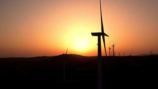 风力发电机  新能源发电 风电产业视频素材模板下载