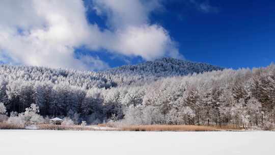 高原雪山雪景