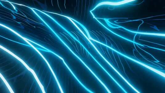 蓝色光线流动科技背景素材