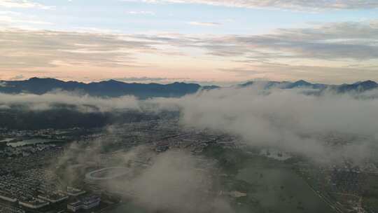 6K -丽江日出平流云，丽江清晨航拍