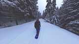 道外滑雪pov视角高清在线视频素材下载