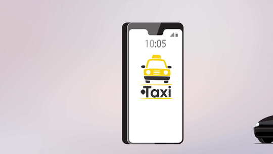 出租车订购3D手机黑色汽车4K