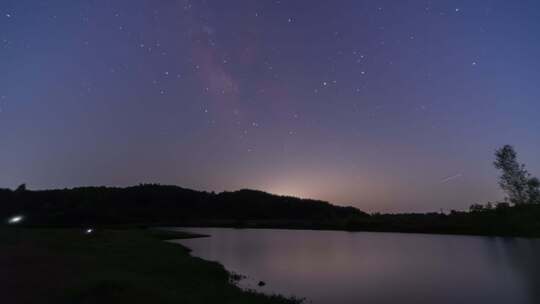 户外夜晚星空星河延时