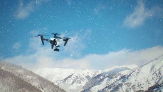 大疆无人机悟1三维航拍特效雪山镜头渲染