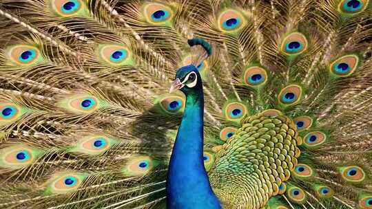 开屏孔雀特写素材