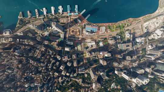 香港港岛中环城市航拍大景