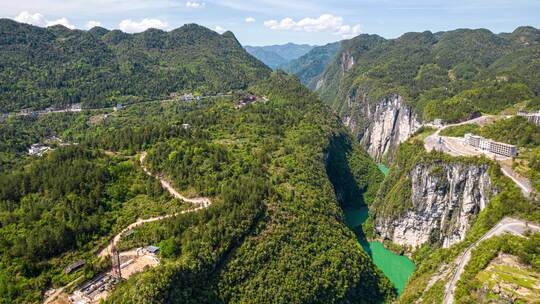 8K鹤峰屏山峡谷青山绿水航拍延时