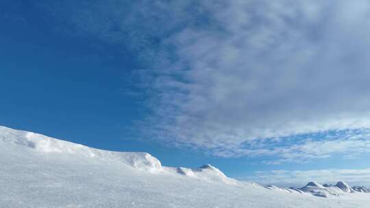 延时雪野丘陵云景风光