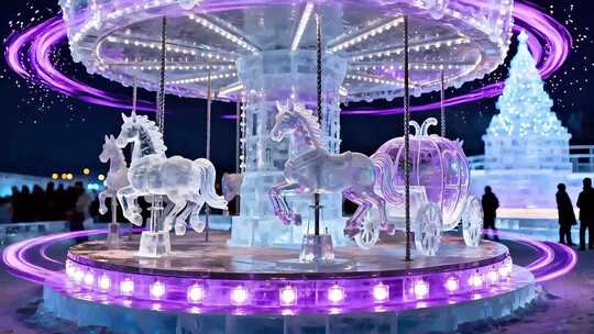 粒子特效光影冰雕夜景奇观