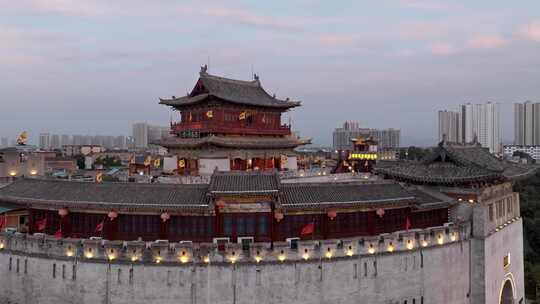 航拍洛阳丽景门夜景