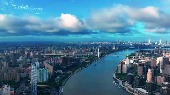 4K无人机航拍上海城市无限自然风光