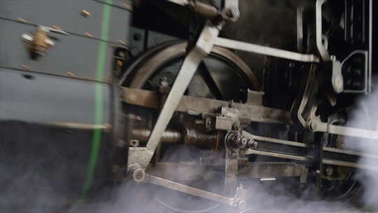 蒸汽火车前行运动的齿轮视频素材模板下载
