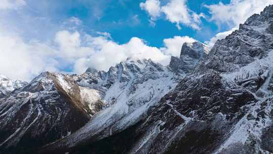 毕棚沟雪山航拍延时