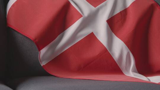 丹麦国旗的特写镜头