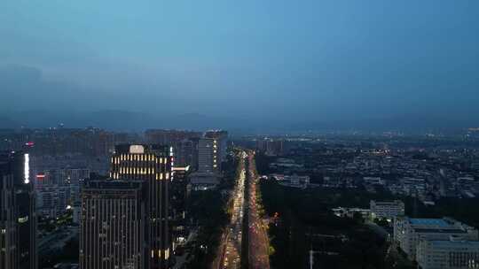 航拍福建莆田东园东路夜景莆田夜景