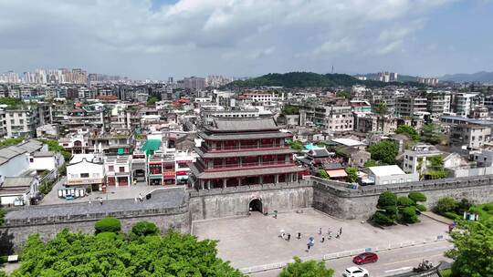 合集广东潮州古城广济门城楼航拍