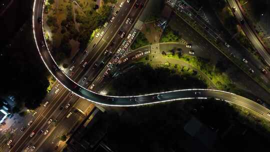 福建省福州市晋安区东二环夜景航拍