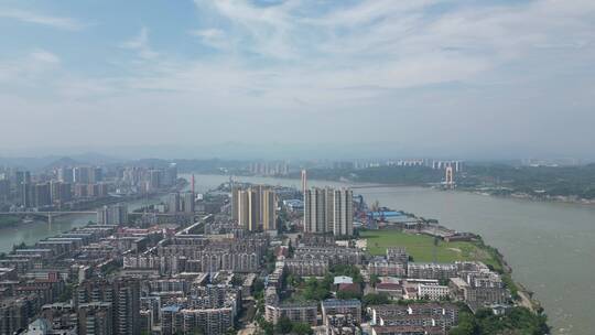航拍湖北宜昌 城市风光视频素材模板下载