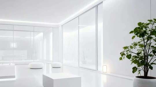 现代简约白色室内空间