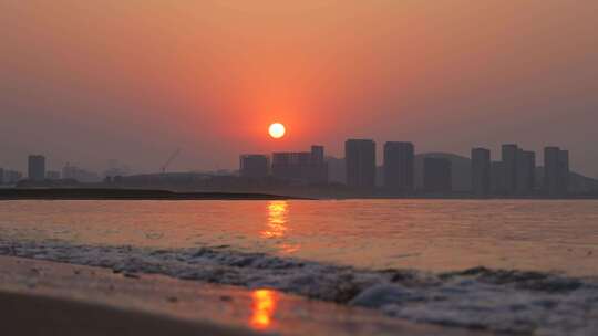 海边日出海浪沙滩素材