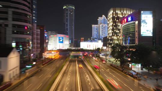 徐家汇夜景延时航拍