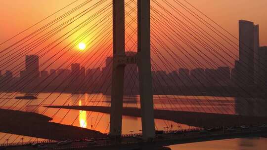 南昌八一大桥航拍组镜红色文化