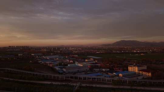 航拍 初冬 秋天 北方 大景 空境