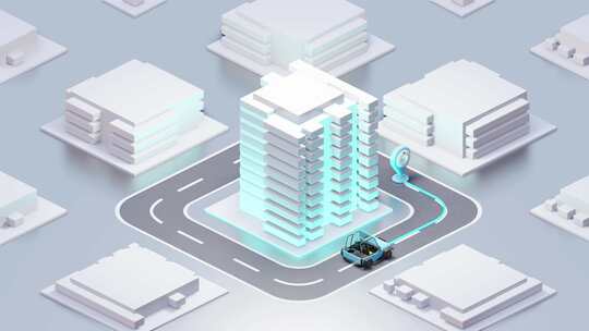 三维城市数据gps定位动画汽车