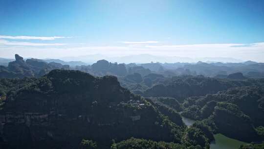 航拍韶关丹霞地貌 丹霞山阳元峰长老峰景区