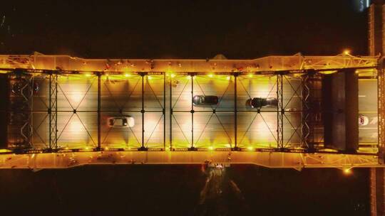 天津解放桥夜景航拍