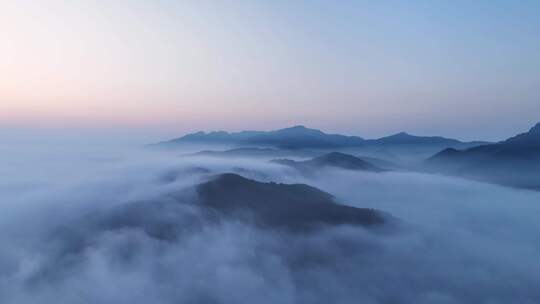 航拍千山云雾缭绕