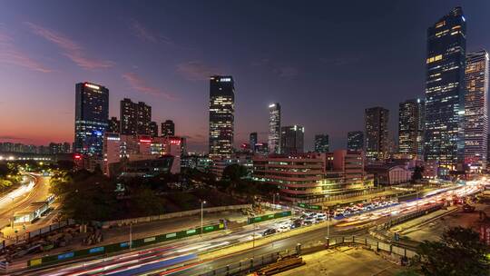 深圳南山科技园城市风光夜景8k 延时