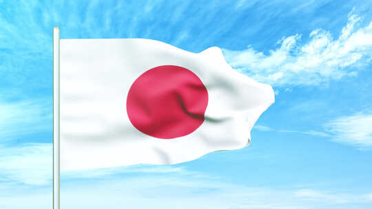 日本国旗空中飘扬