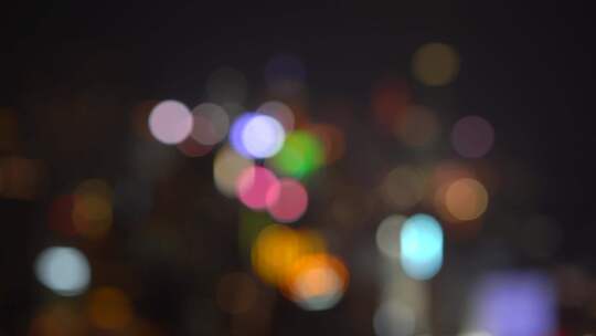 香港城市灯光夜景光斑变化