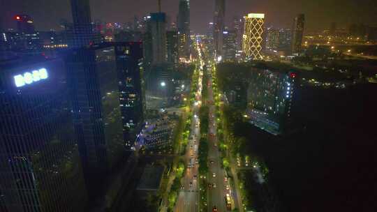 杭州萧山区钱江世纪城市心北路夜景视频素材