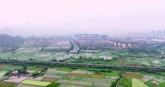 （合集）广西桂林高铁动车和谐号大气航拍