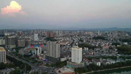 航拍湖北咸宁城市风光咸宁建设