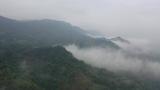 云雾 晨雾 大山 山峦 乡村 道路 农村视频素材模板下载