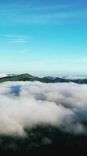 航拍大自然高山云海湖北神农架风景区