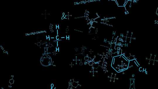 科学公式背景动画透明通道AE视频素材教程下载