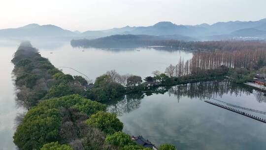 43 杭州 西湖 风景 雾天 唯美