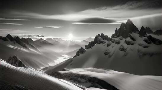 AIGC素材 雪山山峰自然风景